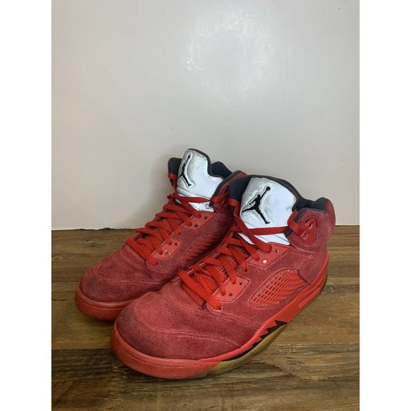 Nike Air Jordan 5 Retro Red Suede Men’s Size 10.5 Raging Bull 136027-602 Sneaker main image 5